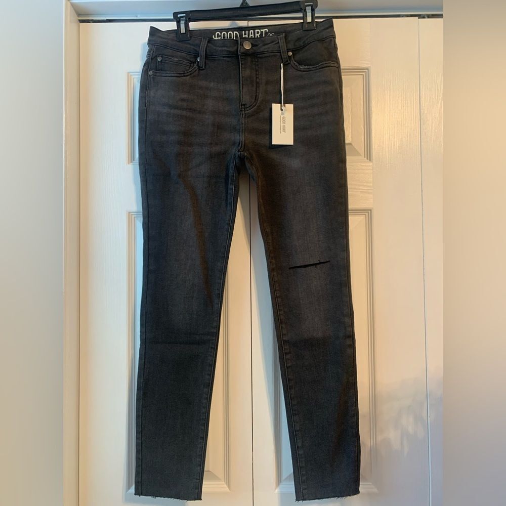 Matilda Jane Good Hart Black Anytime Destructed Mid Rise Jeans Size 6 New‎